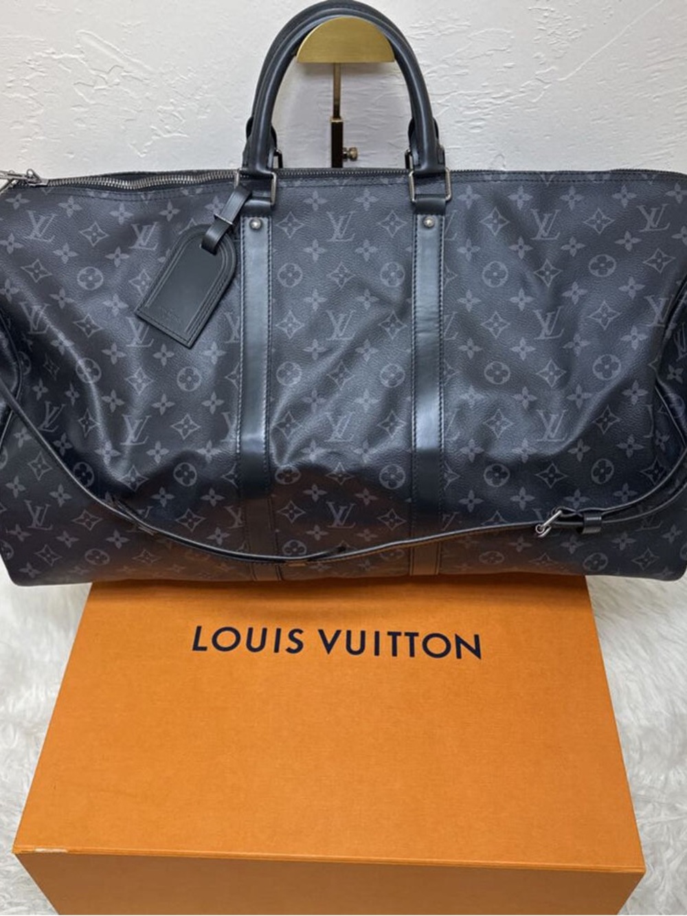 Louis Vuitton Monogram Graphite Keepall 55 with bandoliere